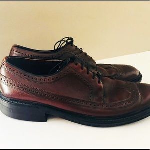 Freeman Free Flex Oxford Wingtip Brown Shoes